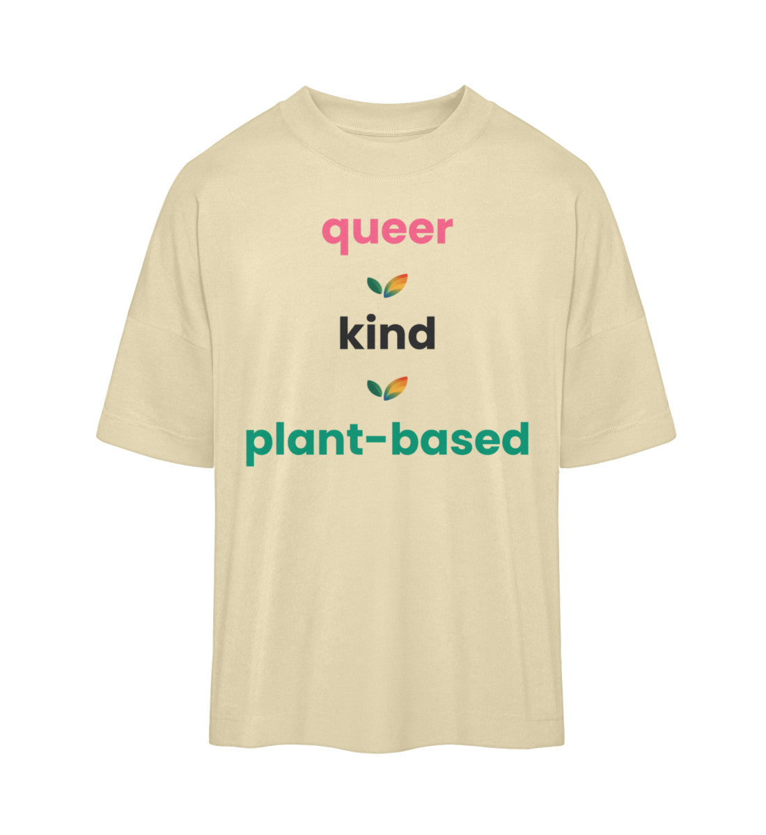 Natural Raw Oversized T-Shirt – queer • kind • plant-based - Vegayn