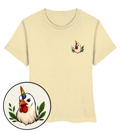 Natural Raw Short-Fit T-Shirt – Chicken Queercorn - Vegayn