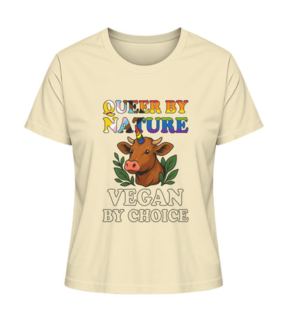 Natural Raw Short-Fit T-Shirt Cow Unicorn – Queer by nature, Vegan by choice - Vegayn