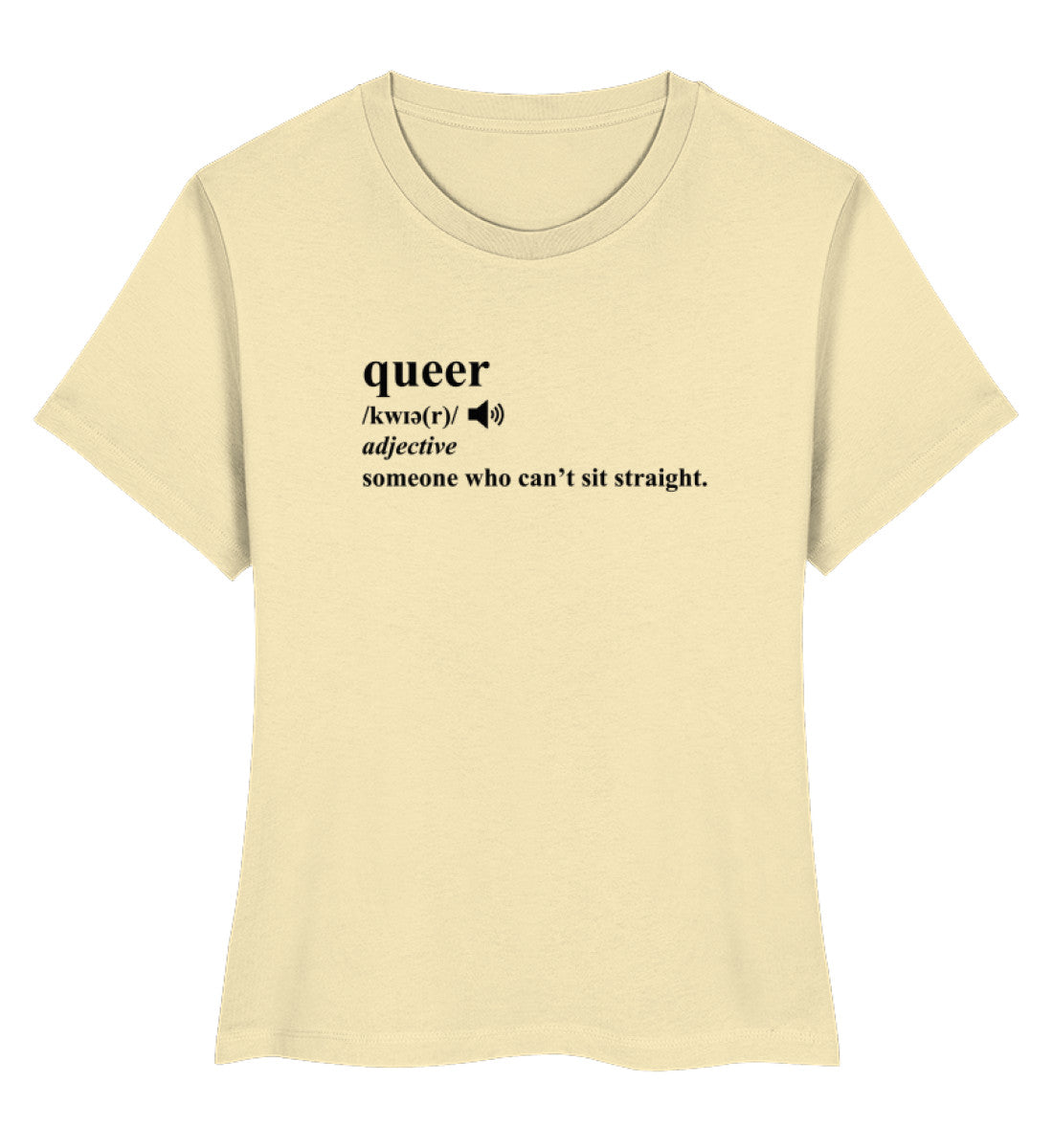Natural Raw Short-Fit T-Shirt – Dictionary Queer - Vegayn