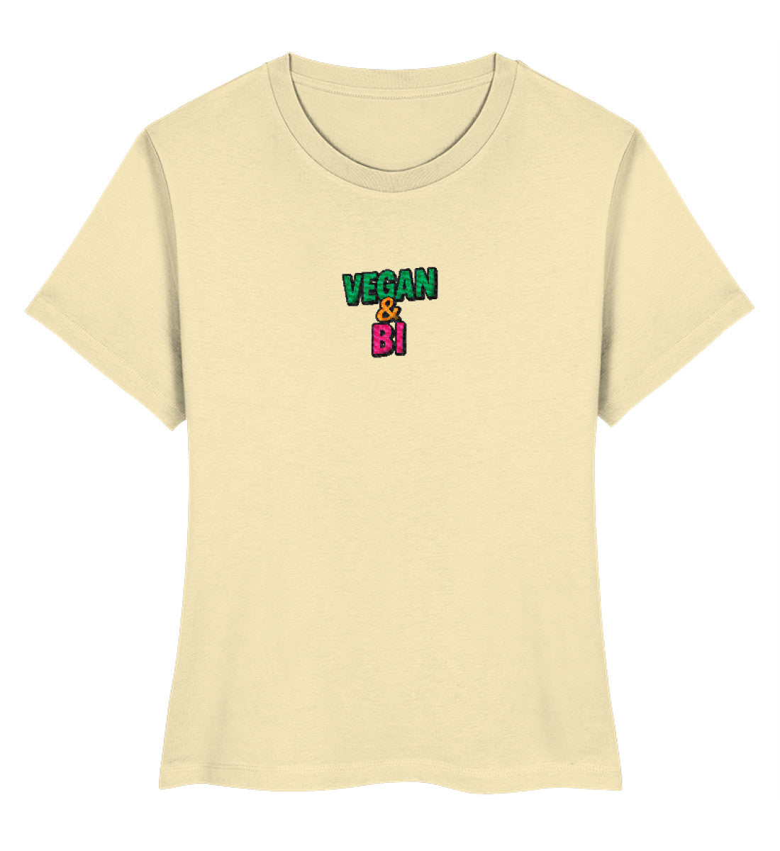 Natural Raw Short-Fit T-Shirt Embroidery – Vegan & Bi - Vegayn