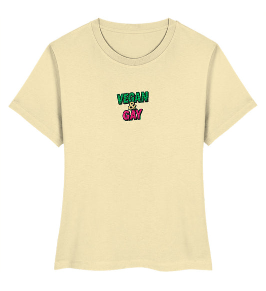 Natural Raw Short-Fit T-Shirt Embroidery – Vegan & Gay - Vegayn