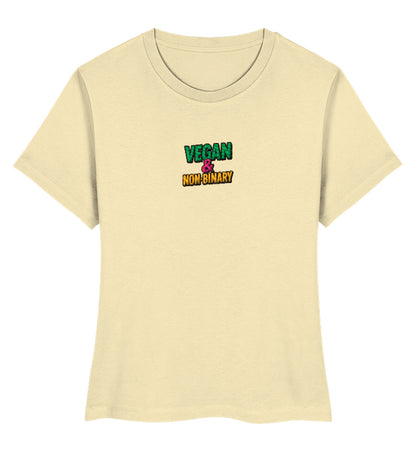 Natural Raw Short-Fit T-Shirt Embroidery – Vegan & Non-Binary - Vegayn