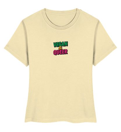 Natural Raw Short-Fit T-Shirt Embroidery – Vegan & Queer - Vegayn