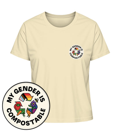 Natural Raw Short-Fit T-Shirt – My gender is compostable - Vegayn