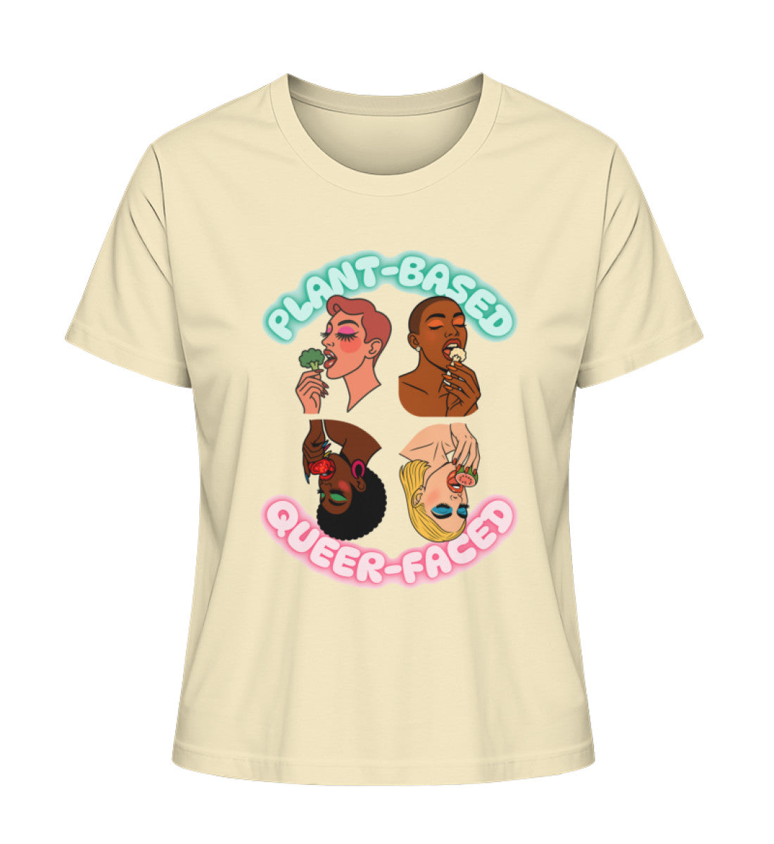 Natural Raw Short-Fit T-Shirt – Plant-based, Queer-faced - Vegayn