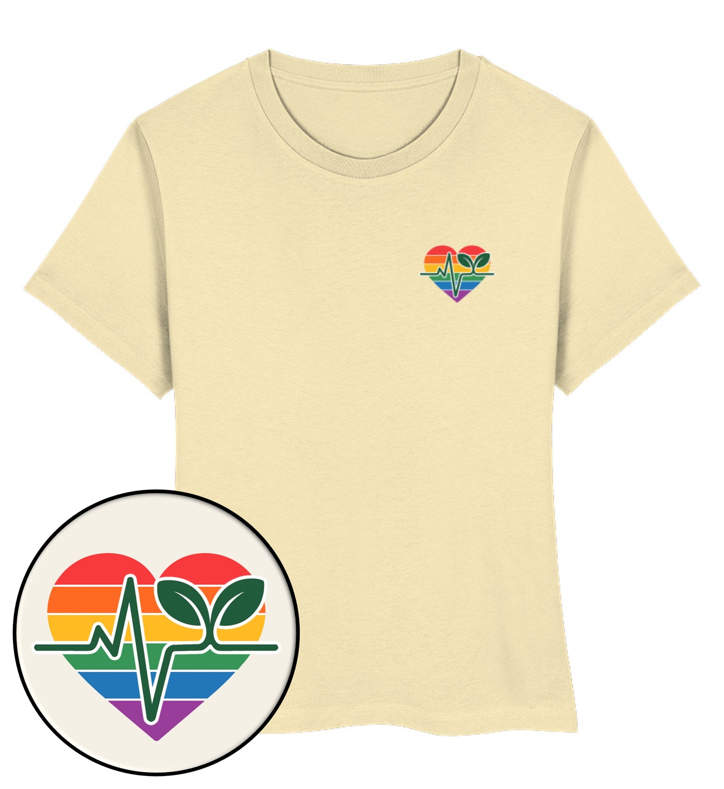 Natural Raw Short-Fit T-Shirt – Queer-Vegan ECG - Vegayn