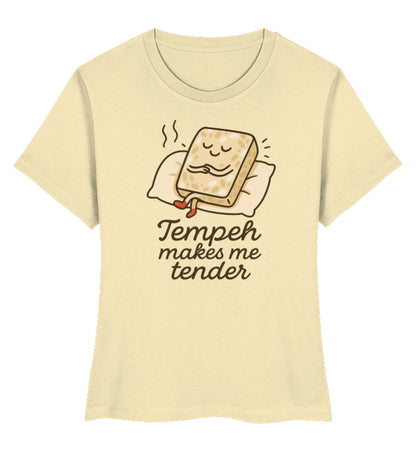 Natural Raw Short-Fit T-Shirt – Tempeh makes me tender - Vegayn