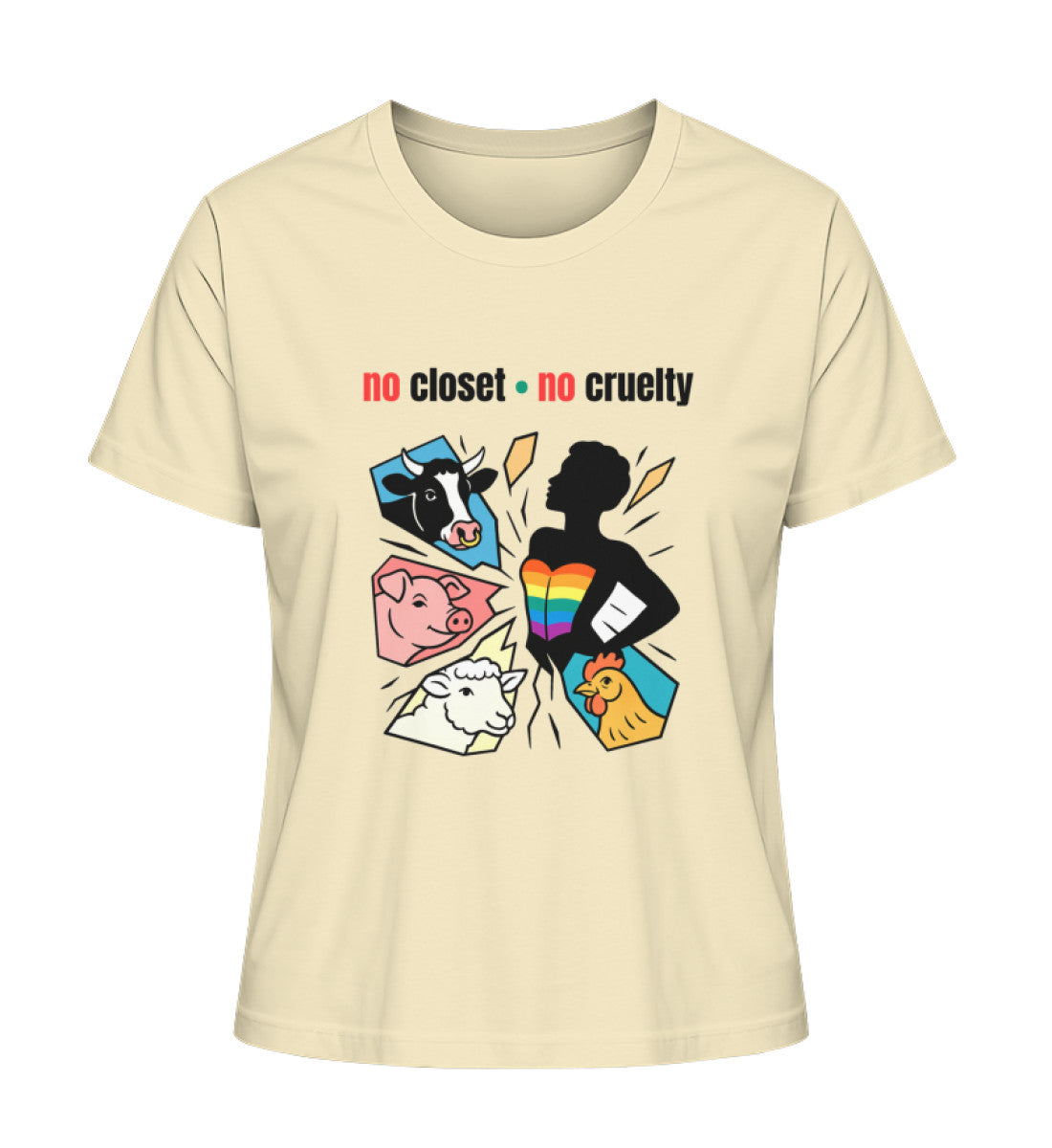 Natural Raw Short-Fit T-Shirt – no closet • no cruelty - Vegayn