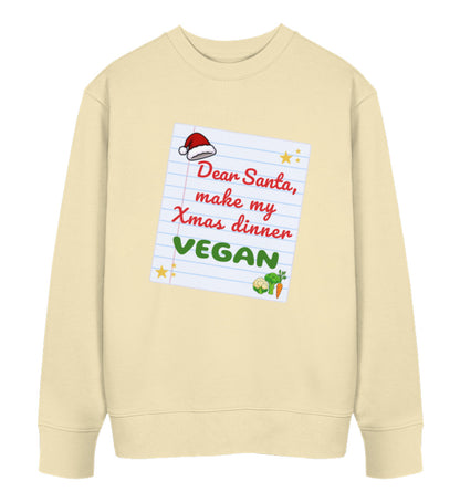 Natural Raw Sweatshirt Christmas – Dear Santa, make my Xmas dinner Vegan - Vegayn