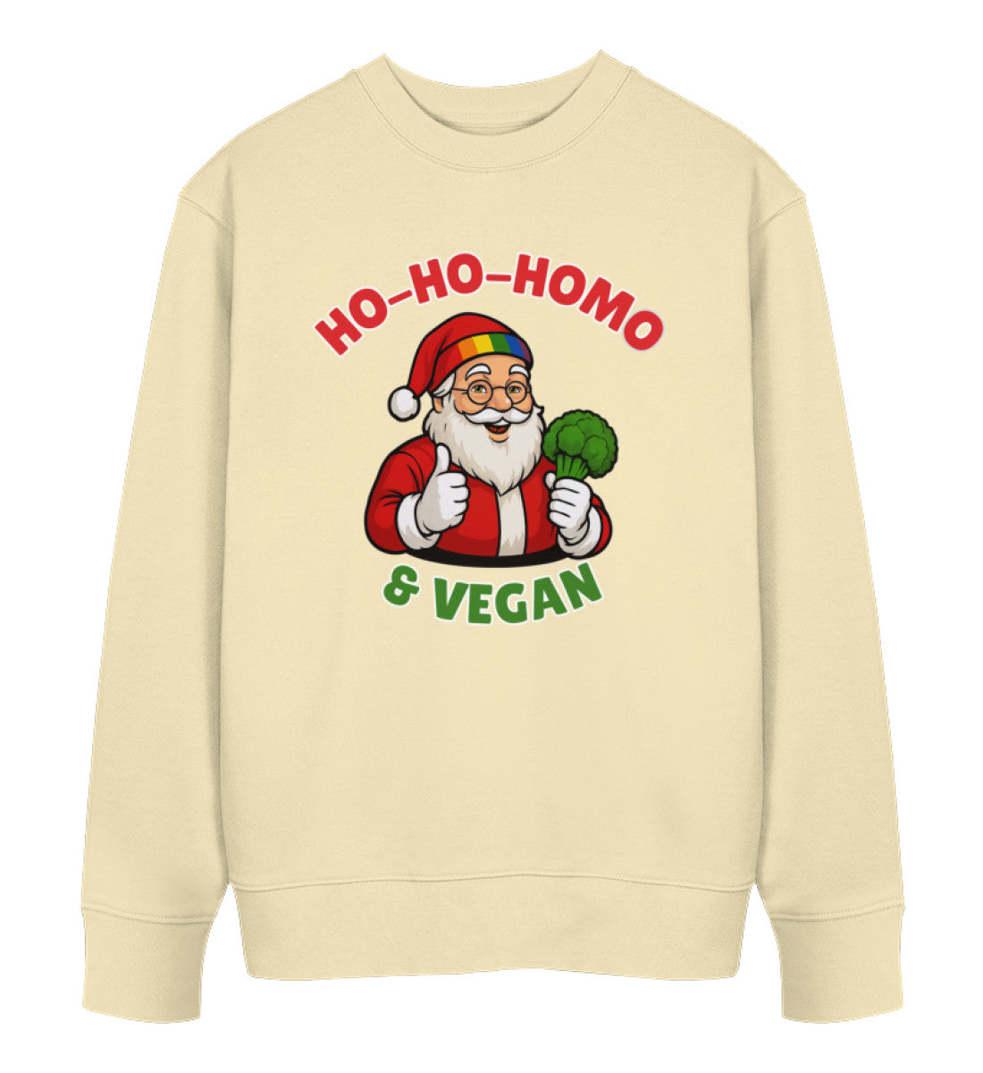 Natural Raw Sweatshirt Christmas – Ho-Ho-Homo & Vegan - Vegayn