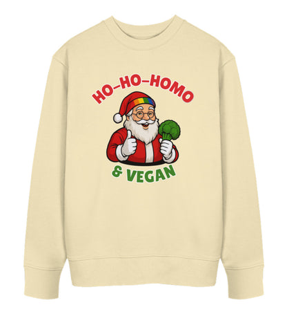 Natural Raw Sweatshirt Christmas – Ho-Ho-Homo & Vegan - Vegayn