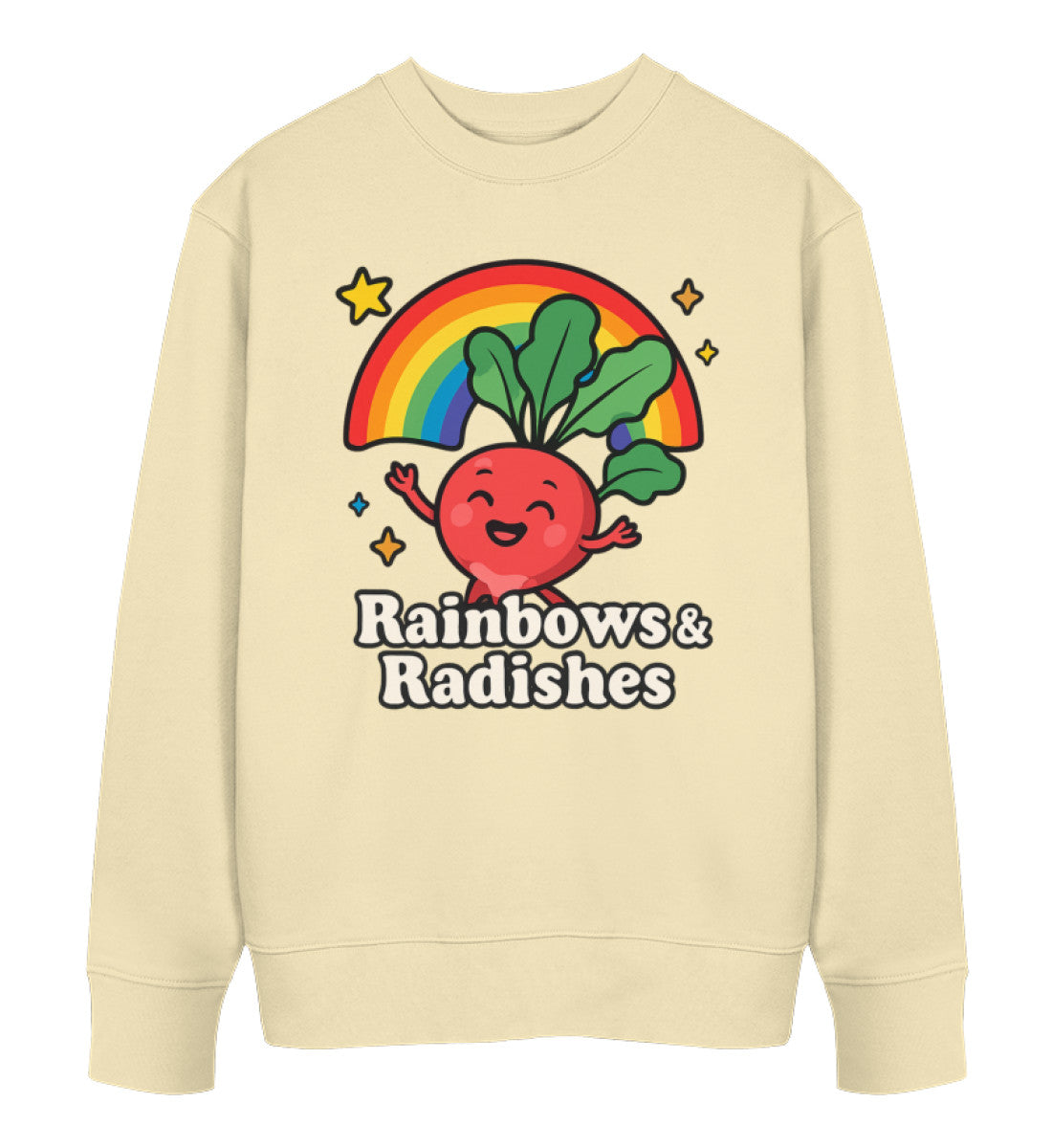 Natural Raw Sweatshirt – Rainbows & Radishes - Vegayn