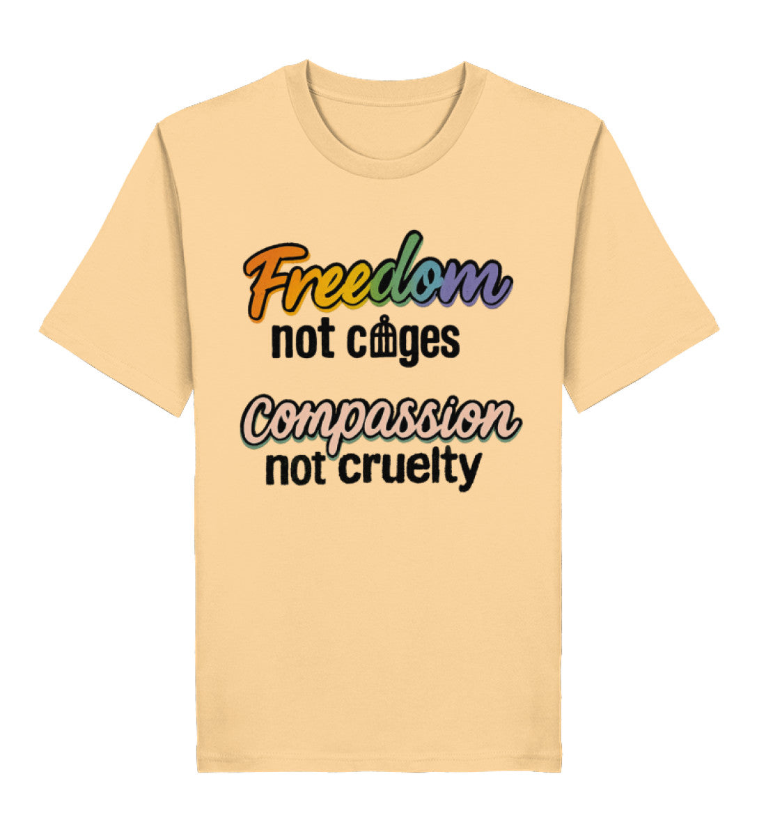 Nispero Classic T-Shirt – Freedom, not cages – Compassion, not cruelty - Vegayn
