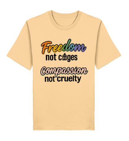 Nispero Classic T-Shirt – Freedom, not cages – Compassion, not cruelty - Vegayn