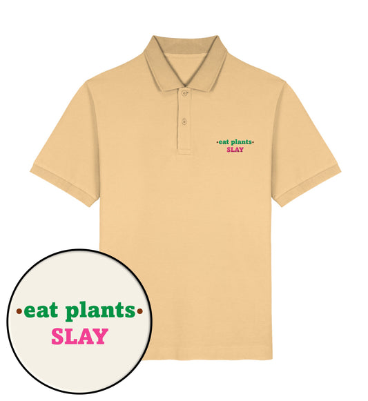 Nispero Polo Shirt Embroidery – Eat plants. Slay - Vegayn
