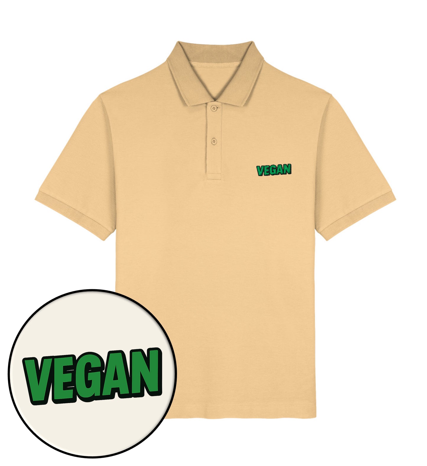 Nispero Polo Shirt Embroidery – Vegan - Vegayn