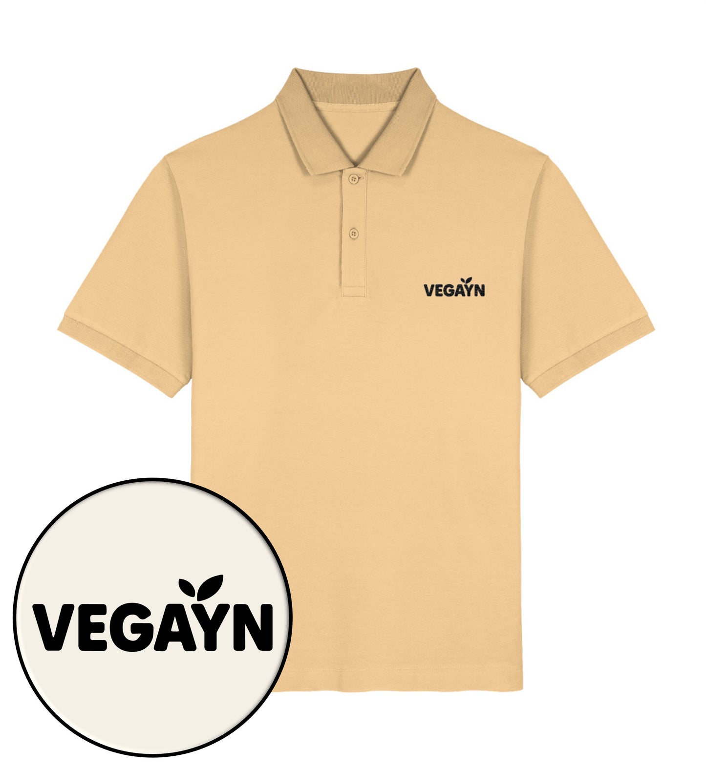 Nispero Polo Shirt Embroidery – Vegayn Black - Vegayn