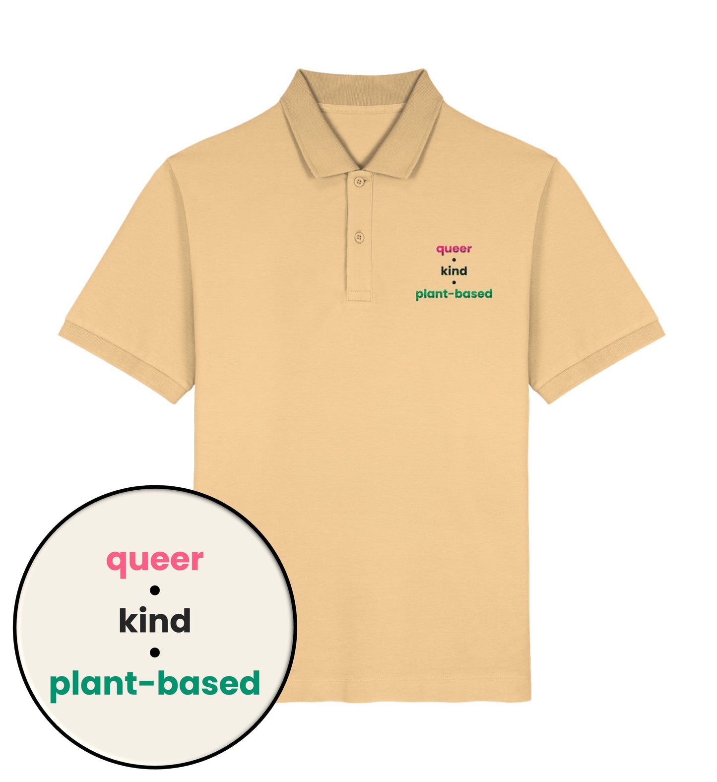Nispero Polo Shirt Embroidery – queer • kind • plant-based - Vegayn