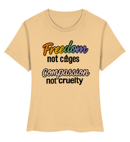 Nispero Short-Fit T-Shirt – Freedom, not cages – Compassion, not cruelty - Vegayn