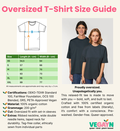 Oversized T-Shirt Size Guide - Vegayn