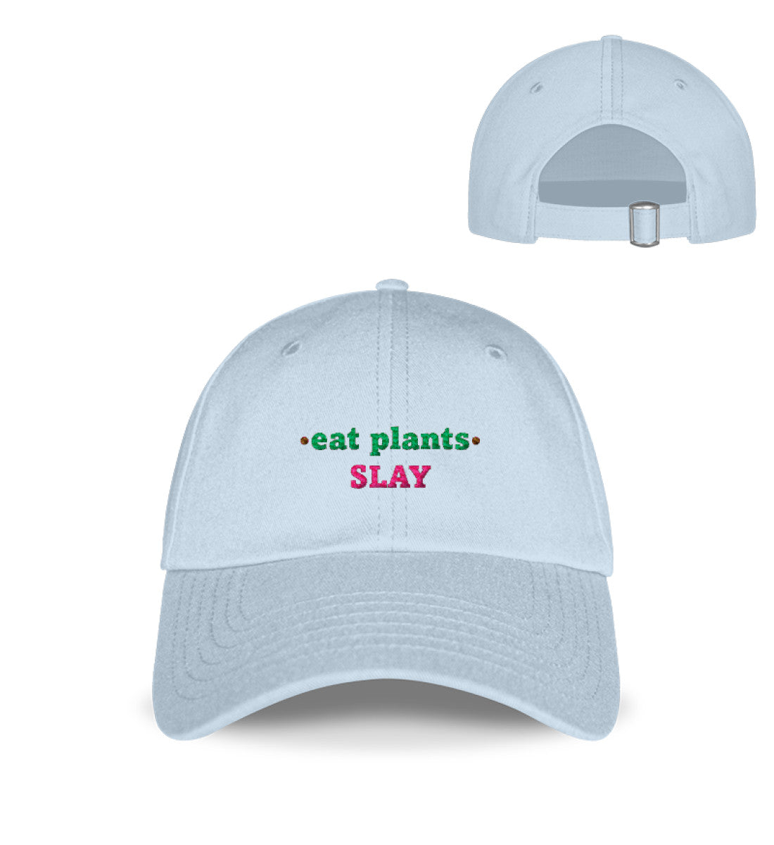 Pastel Blue Cap Embroidery – Eat plants. Slay - Vegayn