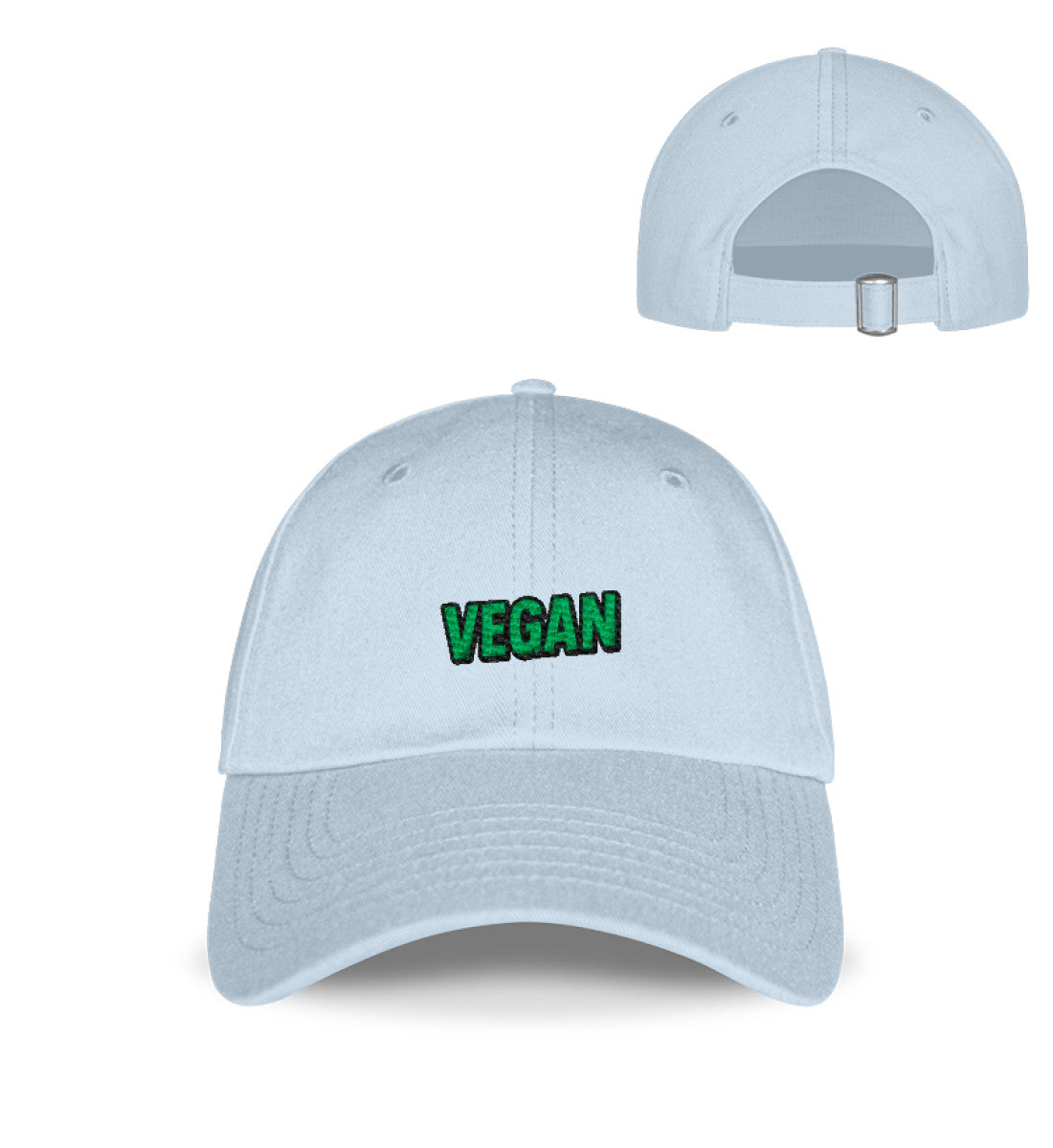 Pastel Blue Cap Embroidery – Vegan - Vegayn