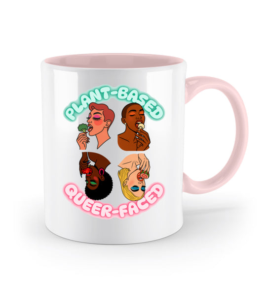 Pastel Pink Two-coloured Mug – Plant-based, Queer-faced - Vegayn