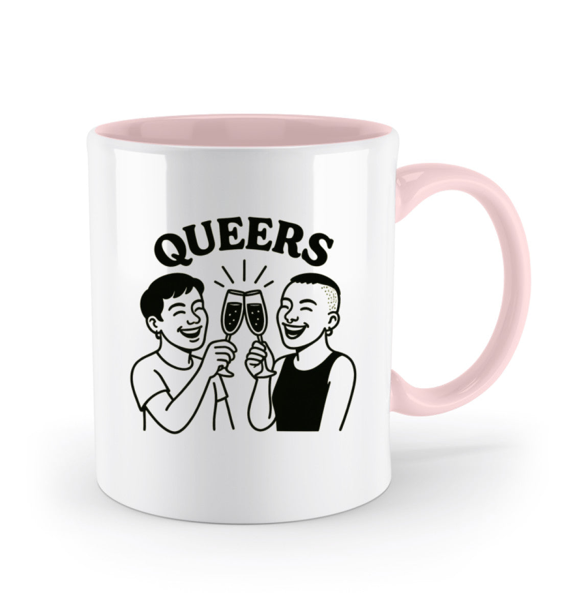 Pastel Pink Two-coloured Mug – Queers - Vegayn
