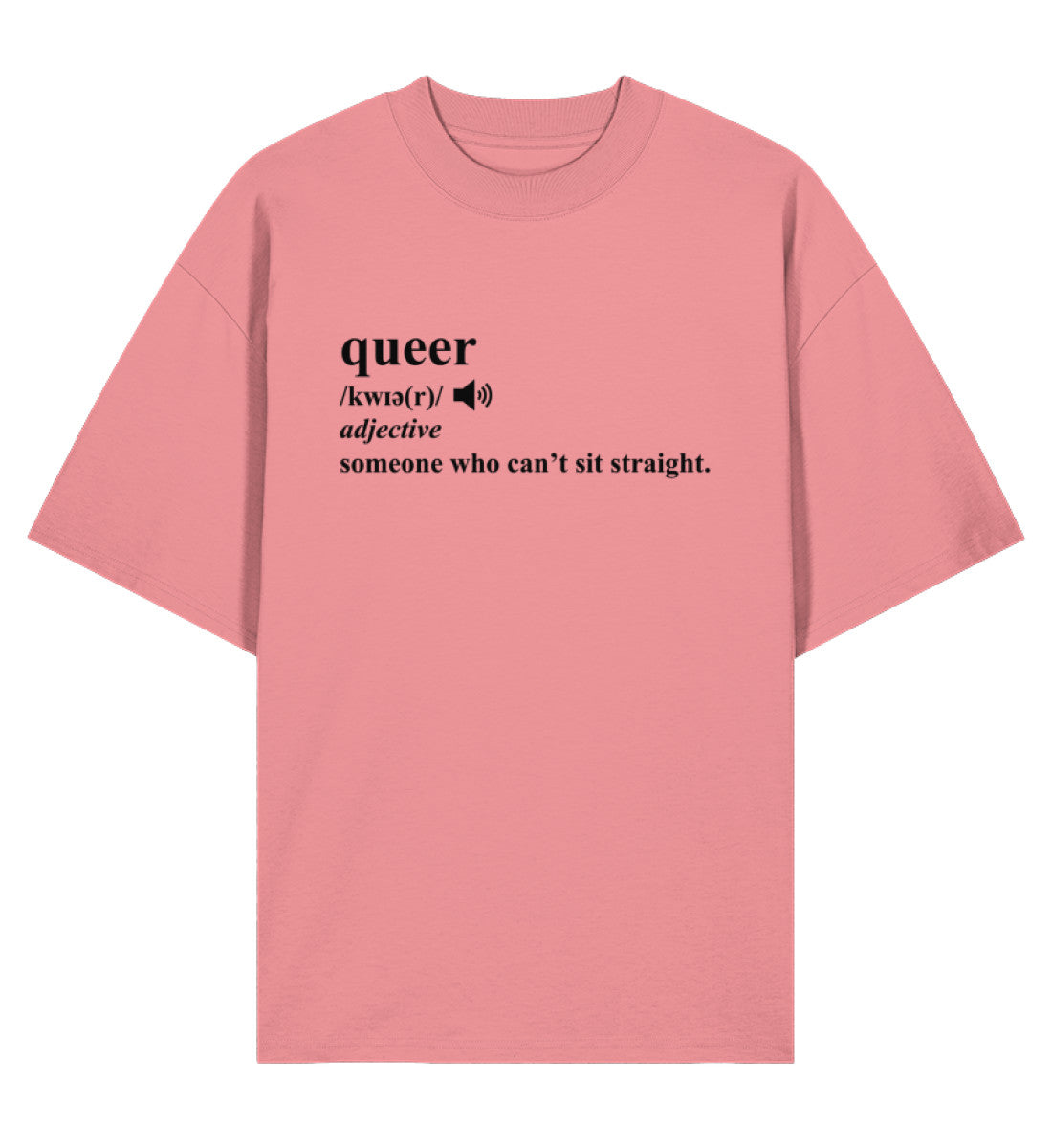 Pink Joy Oversized T-Shirt – Dictionary Queer - Vegayn