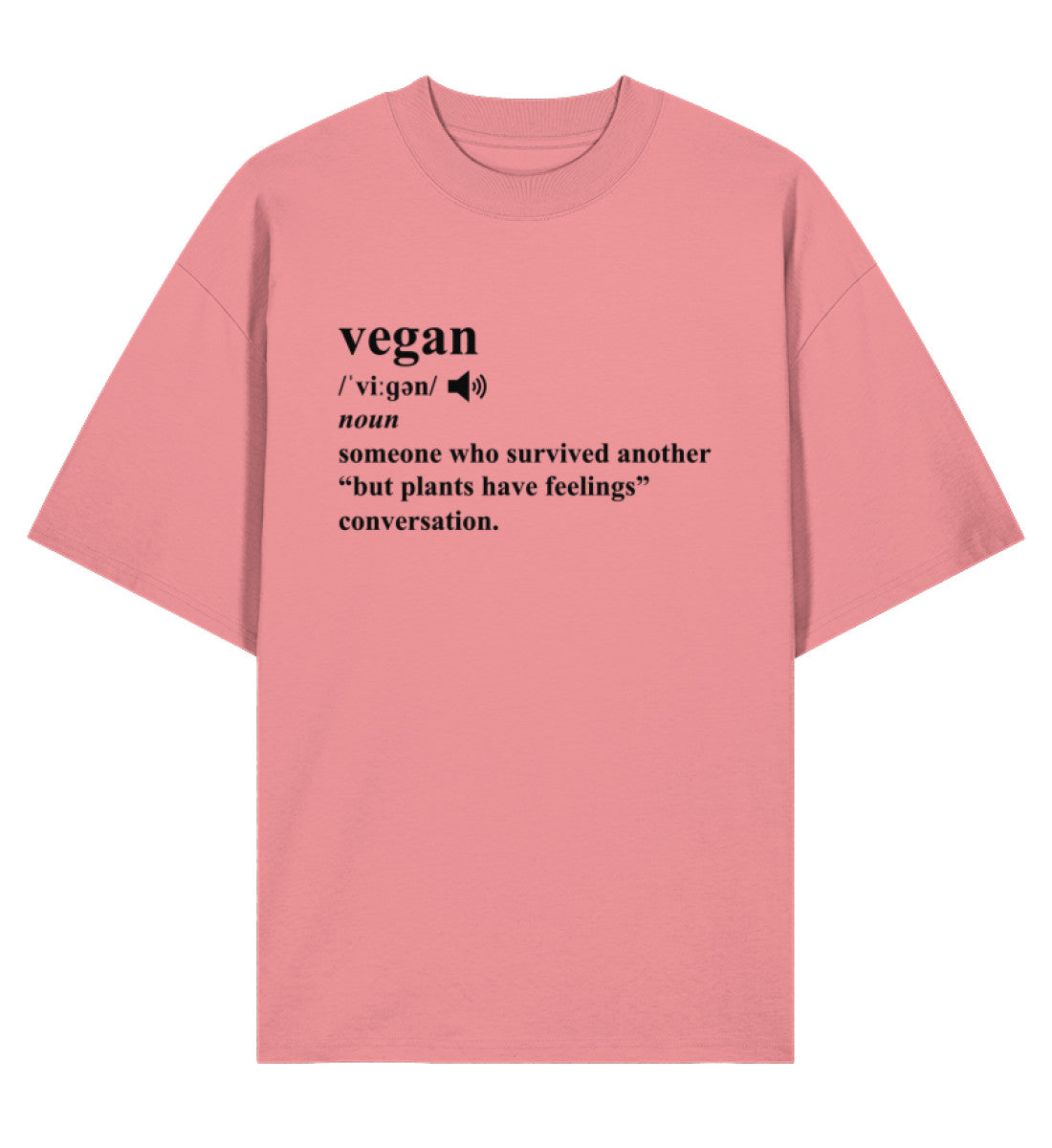 Pink Joy Oversized T-Shirt – Dictionary Vegan - Vegayn