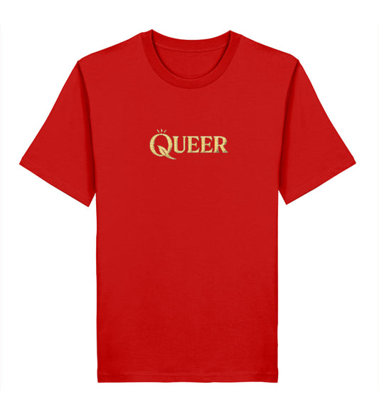 Red Classic T-Shirt Embroidery – Queer - Vegayn