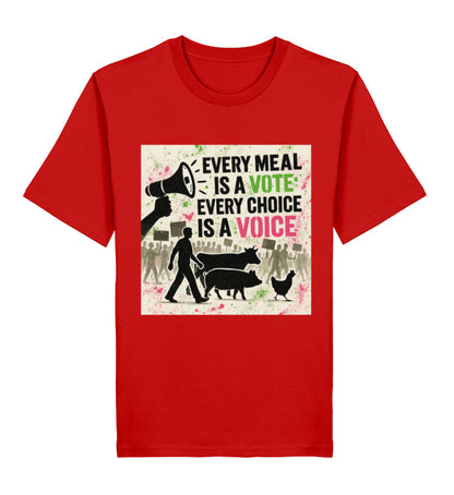 Red Classic T-Shirt – Every meal is a vote. Every choice is a voice. - Vegayn