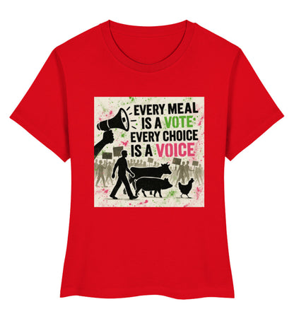 Red Short-Fit T-Shirt – Every meal is a vote. Every choice is a voice. - Vegayn
