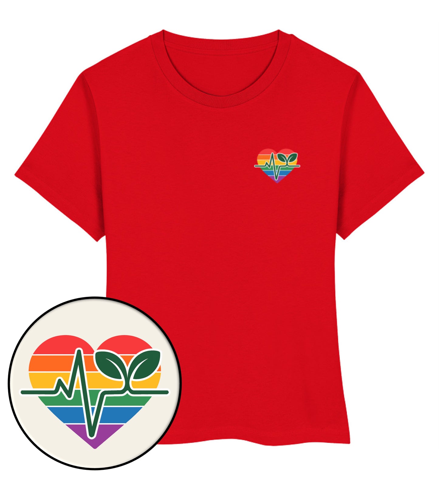 Red Short-Fit T-Shirt – Queer-Vegan ECG - Vegayn