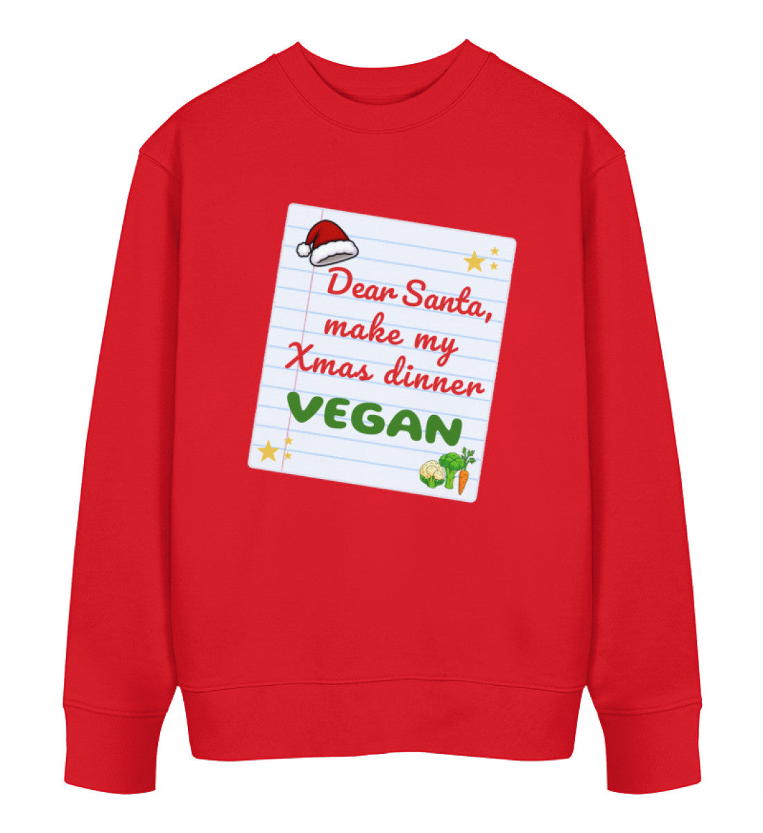 Red Sweatshirt Christmas – Dear Santa, make my Xmas dinner Vegan - Vegayn