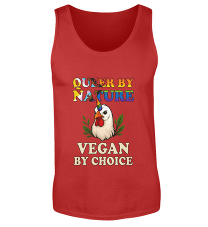 Red Tank Top Chicken Unicorn – Queer by nature, Vegan by choice - Vegayn