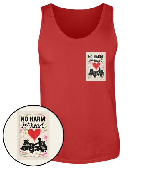Red Tank Top – No harm, just heart - Vegayn