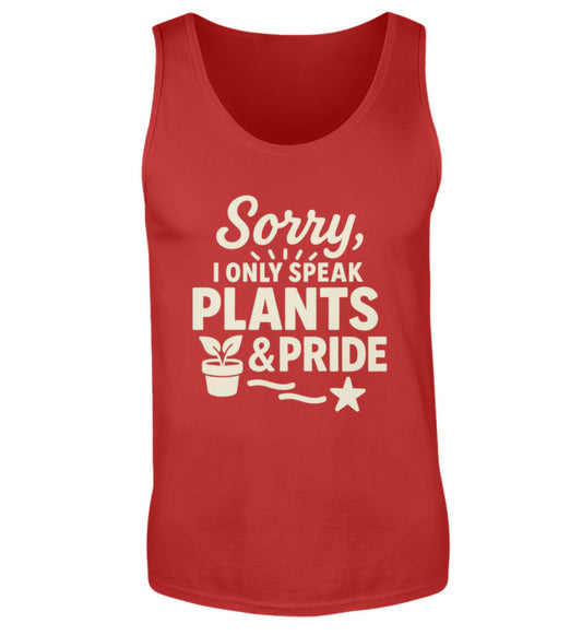 Red Tank Top – Sorry, I only speak Plants & Pride - Vegayn