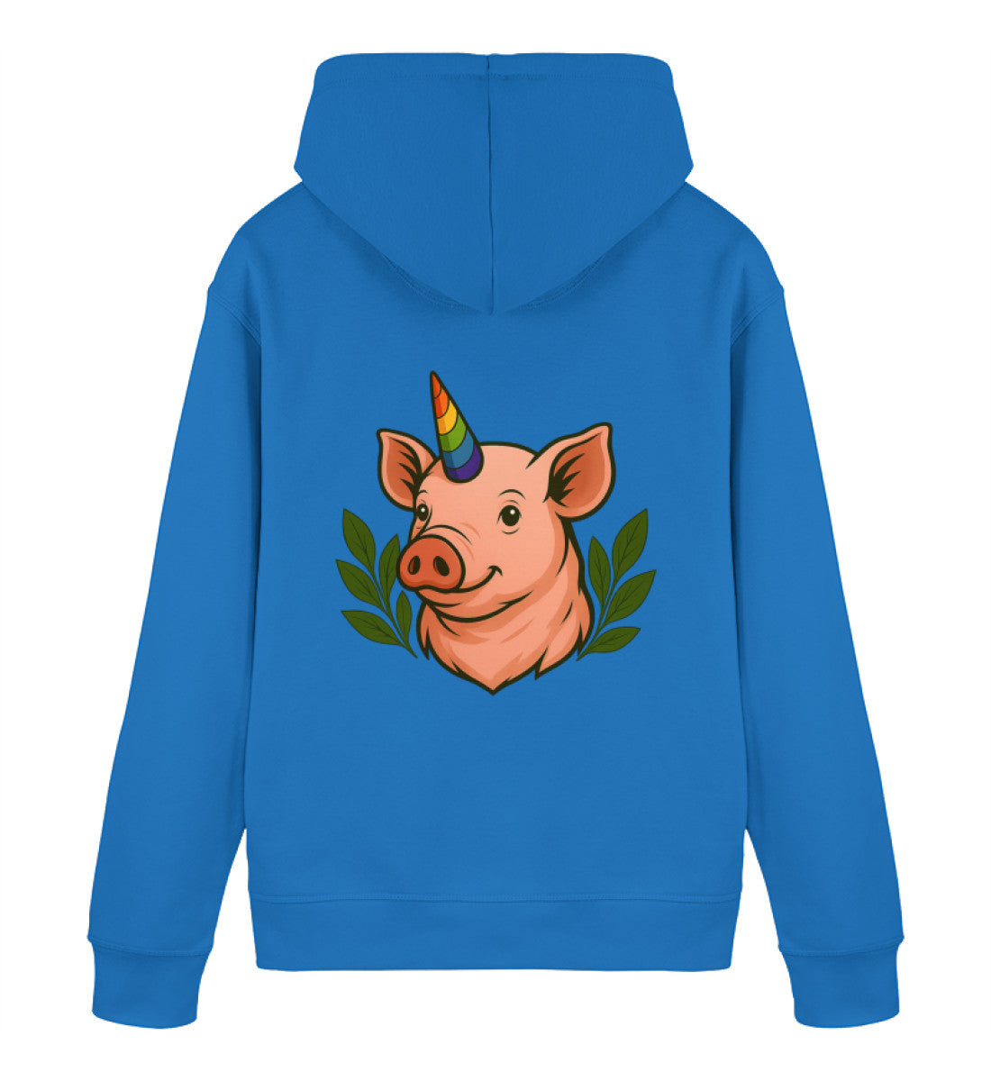 Royal Blue Hoodie – Pig Queercorn - Vegayn