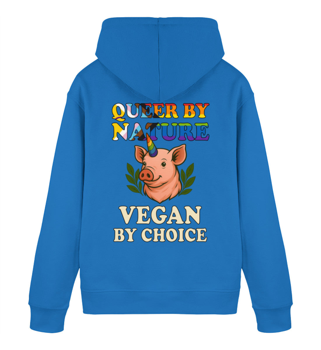 Royal Blue Hoodie Pig Queercorn – Queer by nature, Vegan by choice - Vegayn