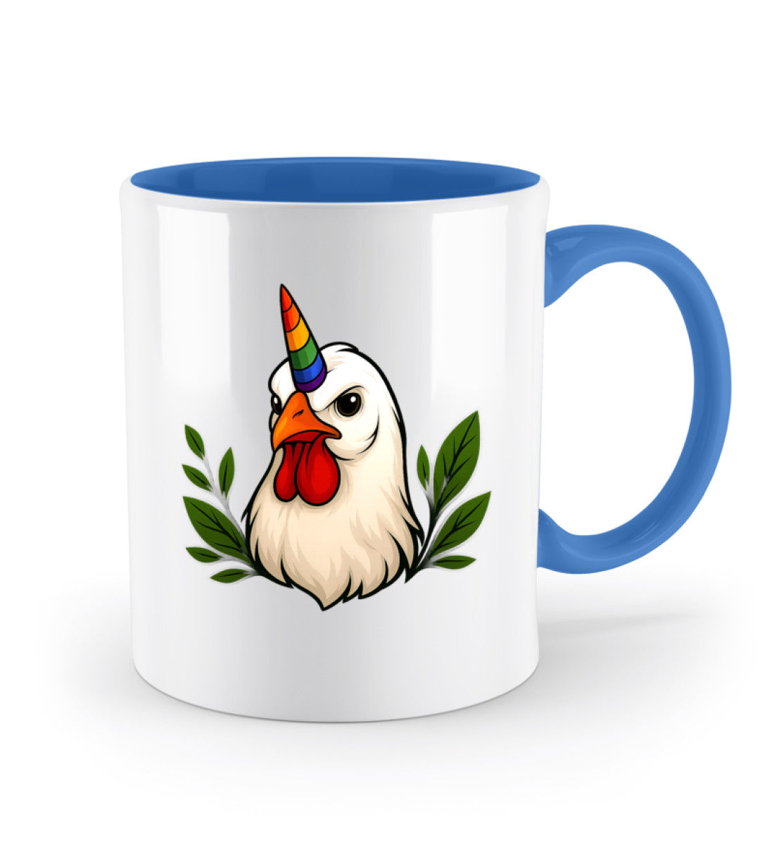 Royal Blue Two-coloured Mug – Chicken Unicorn - Vegayn