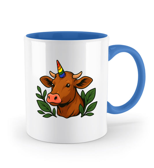 Royal Blue Two-coloured Mug – Cow Unicorn - Vegayn