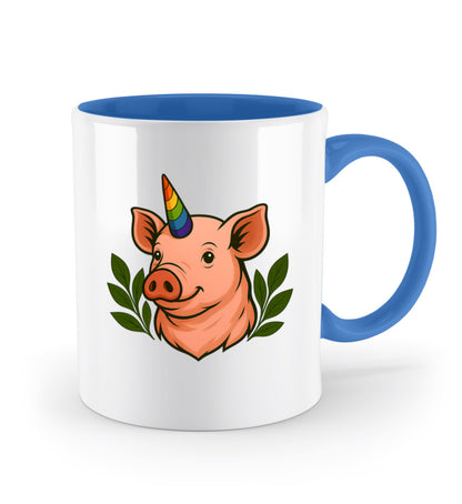 Royal Blue Two-coloured Mug – Pig Unicorn - Vegayn