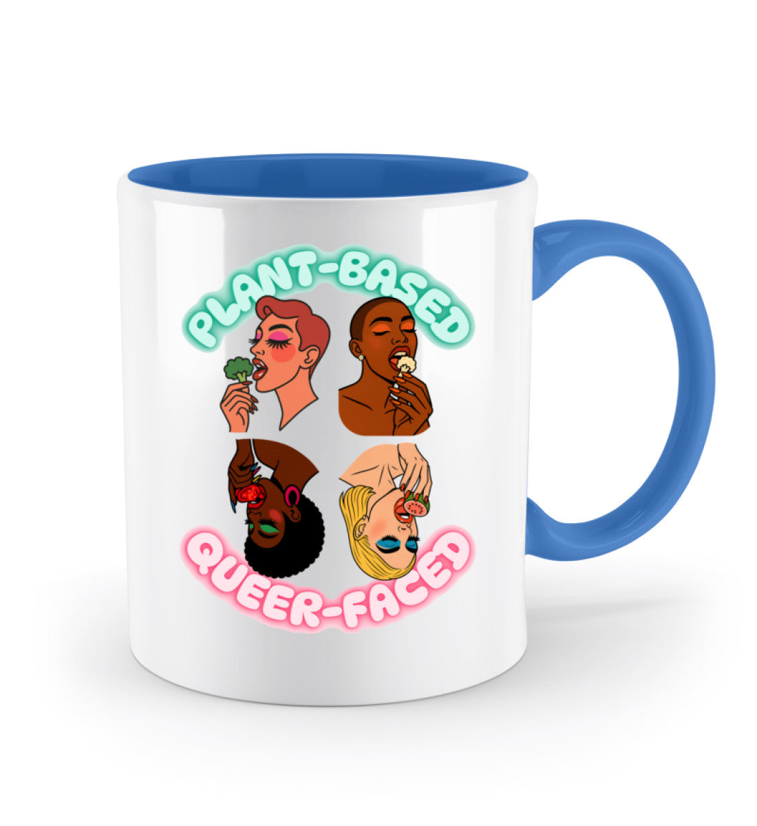 Royal Blue Two-coloured Mug – Plant-based, Queer-faced - Vegayn