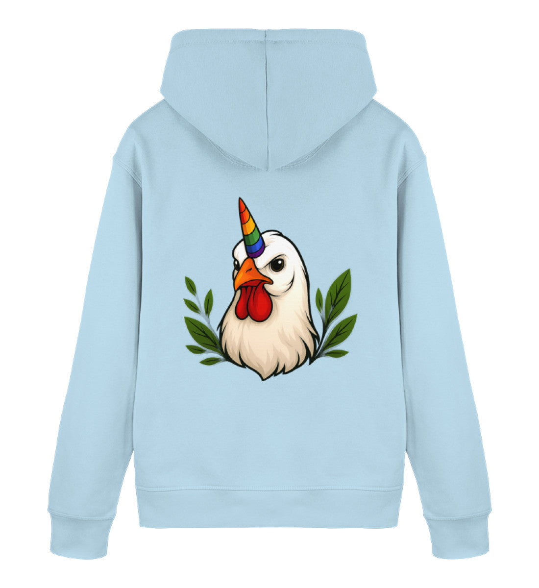 Sky Blue Hoodie – Chicken Queercorn - Vegayn