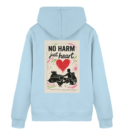 Sky Blue Hoodie – No harm, just heart - Vegayn