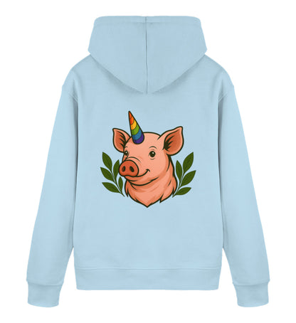 Sky Blue Hoodie – Pig Queercorn - Vegayn