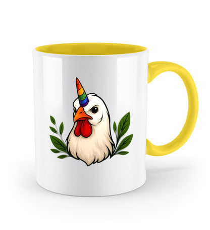 Spectra Yellow Two-coloured Mug – Chicken Unicorn - Vegayn