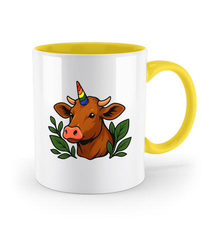 Spectra Yellow Two-coloured Mug – Cow Unicorn - Vegayn
